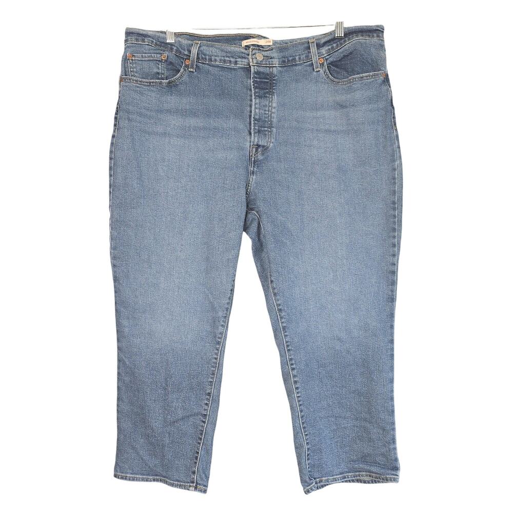 Levis Wedgie Straight Jeans Womens 24W High Rise Button Fly Denim Vintage Style